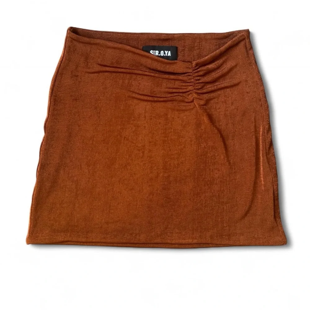 NEW: SER.O.YA Copper Rust Gathered Skirt XS - Picture 2 of 2